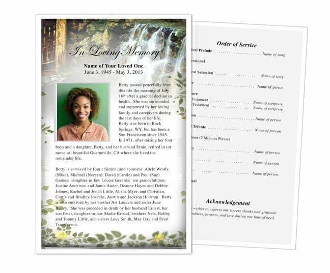 Serene Funeral Flyer Template.