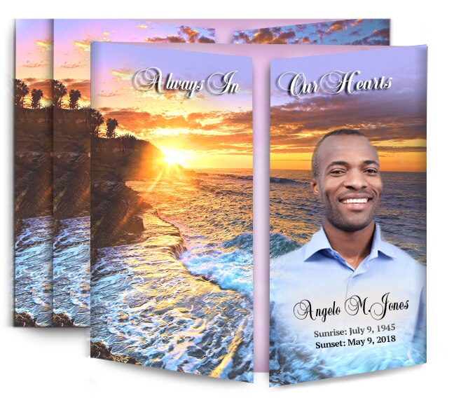 Sunrise Sunset Gatefold Funeral Program Design & Print (Pack of 50).