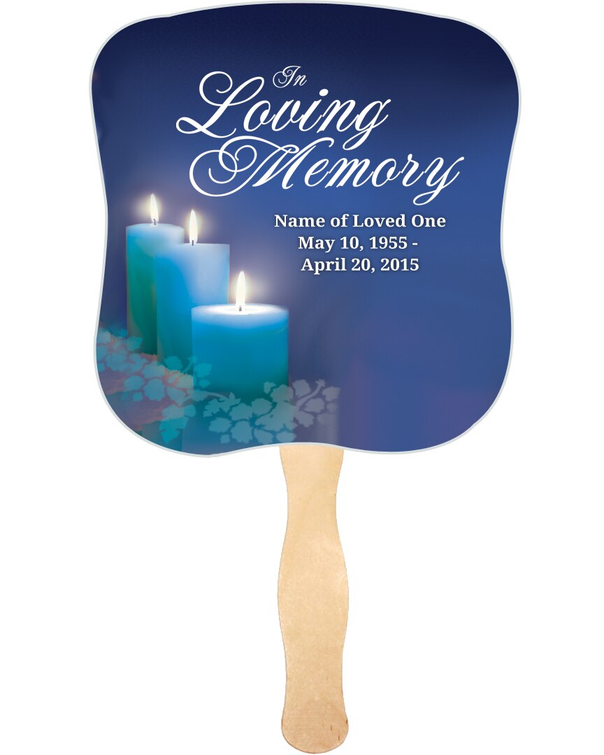 Enlighten Cardstock Memorial Fan With Wooden Handle (Pack of 10).