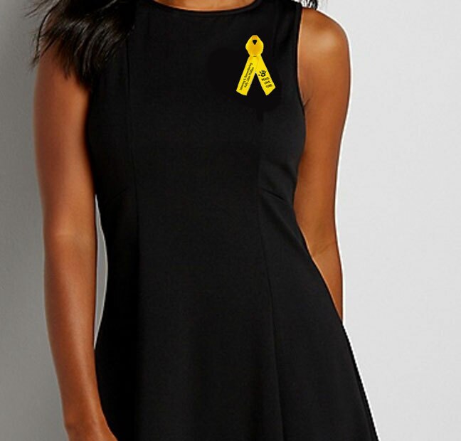 Personalized Childhood Cancer Ribbon (Gold) - Pack of 10.