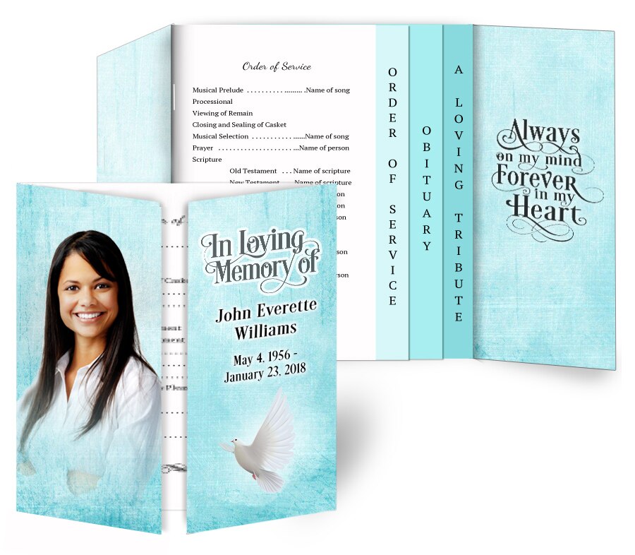 Canvas Gatefold-Graduated Combo Funeral Program Design & Print (Pack of 50).