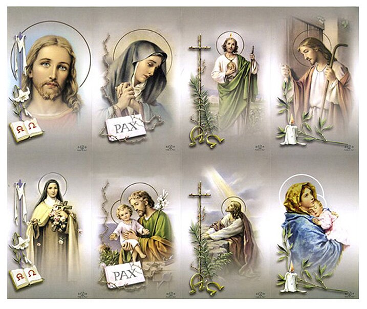 Catholic Mass Cards Tan Assorted Prayer Card Paper (Pack of 24).