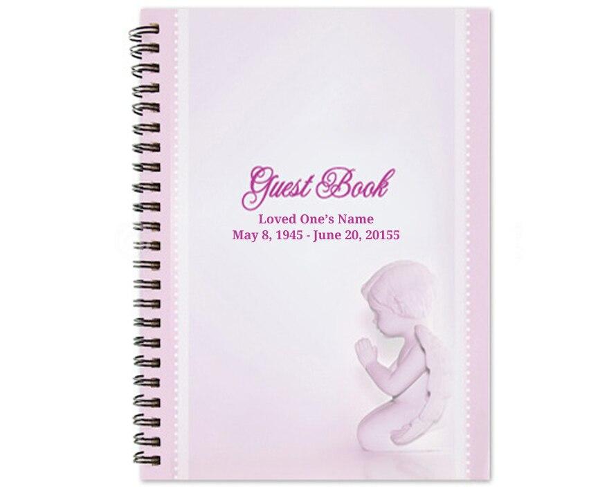 Angelo Spiral Wire Bind Memorial Funeral Guest Book.