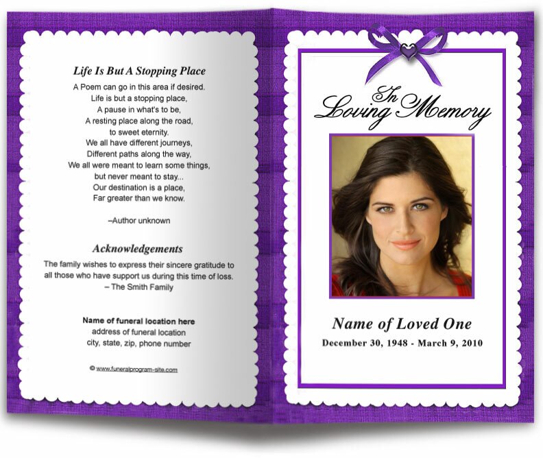 Crimson Funeral Program Template.