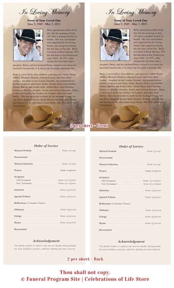 Ranch Funeral Flyer Template.