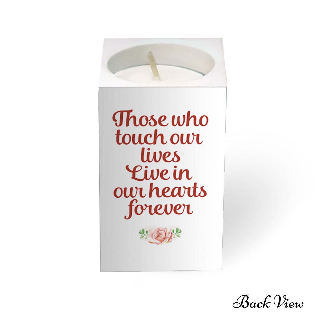 Spring Floral Personalized Mini Memorial Tea Light Candle Holder.