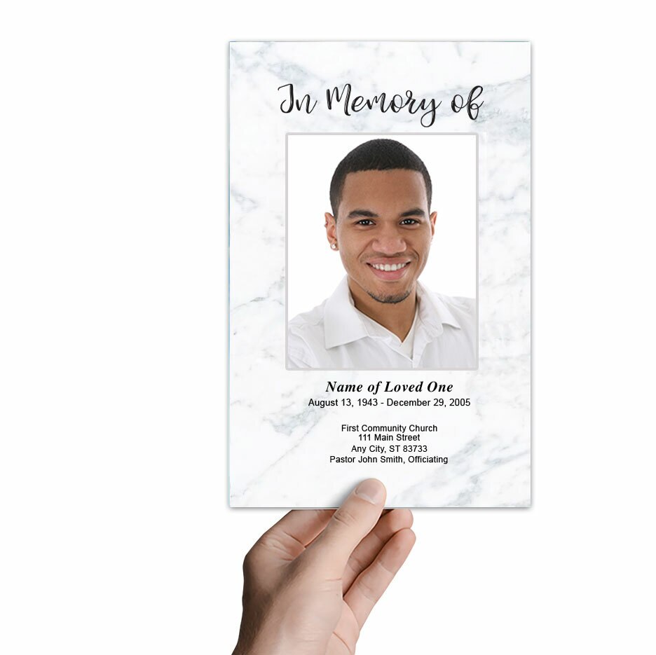 Marble Funeral Program Template.
