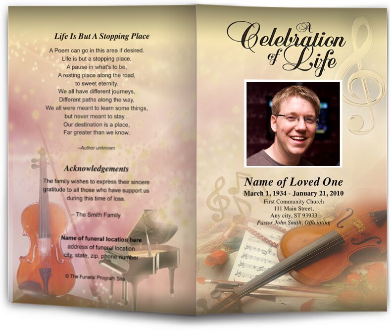 Harmony Funeral Program Template.