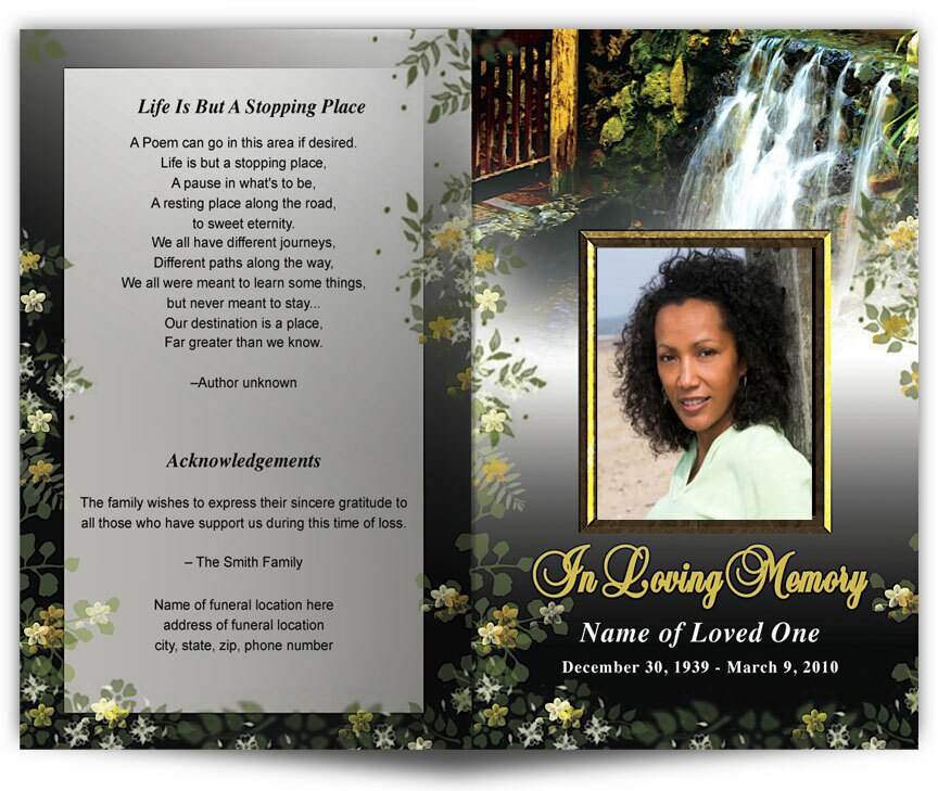 Serene Funeral Program Template.