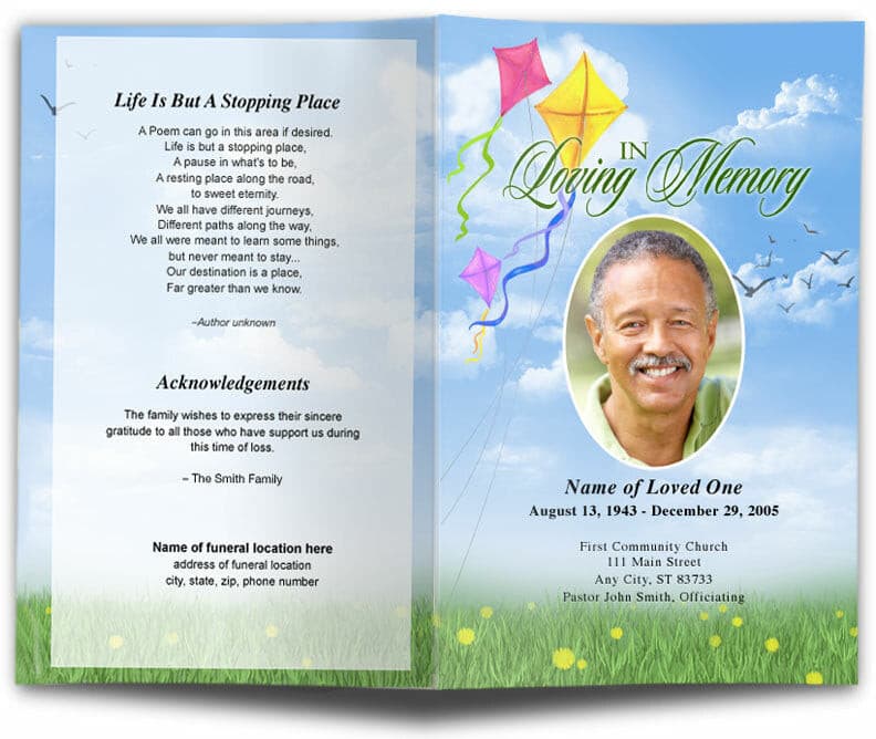 Summer Funeral Program Template.