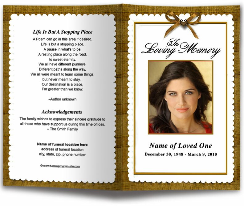 Crimson Funeral Program Template.