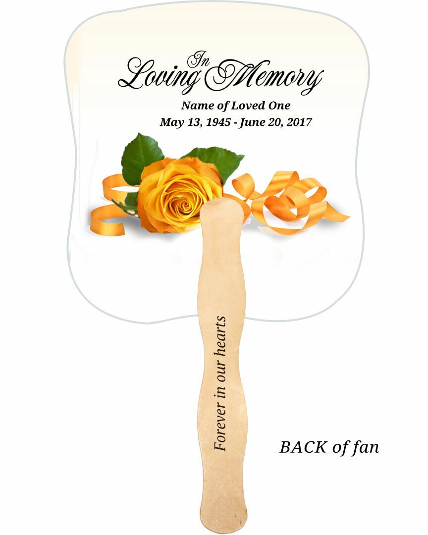 Memory Cardstock Memorial Fan With Wooden Handle (Pack of 10).