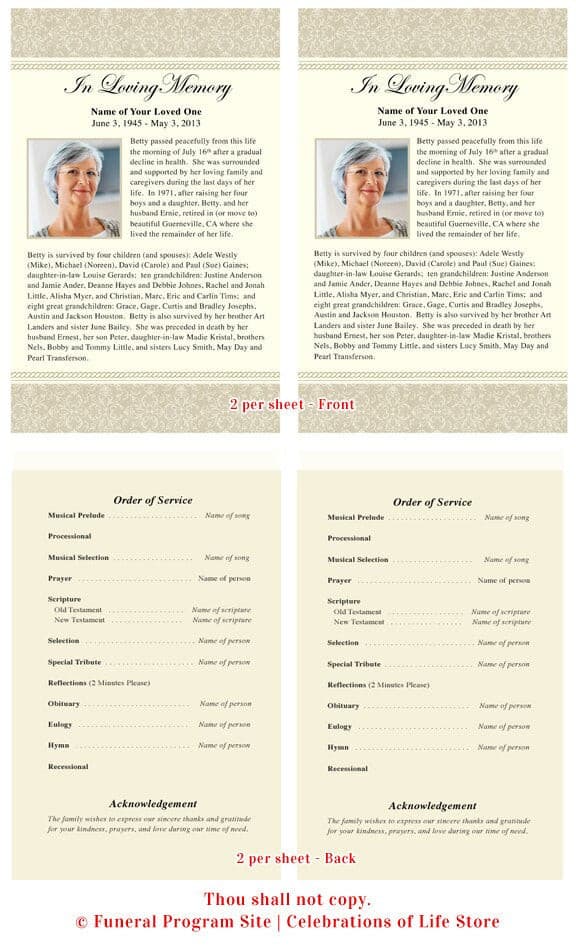 Alexa Funeral Flyer Template.