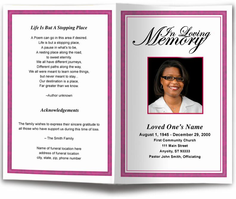 Goldenrod Funeral Program Template.