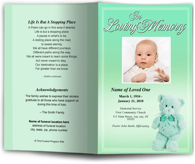 Nursery Funeral Program Template.