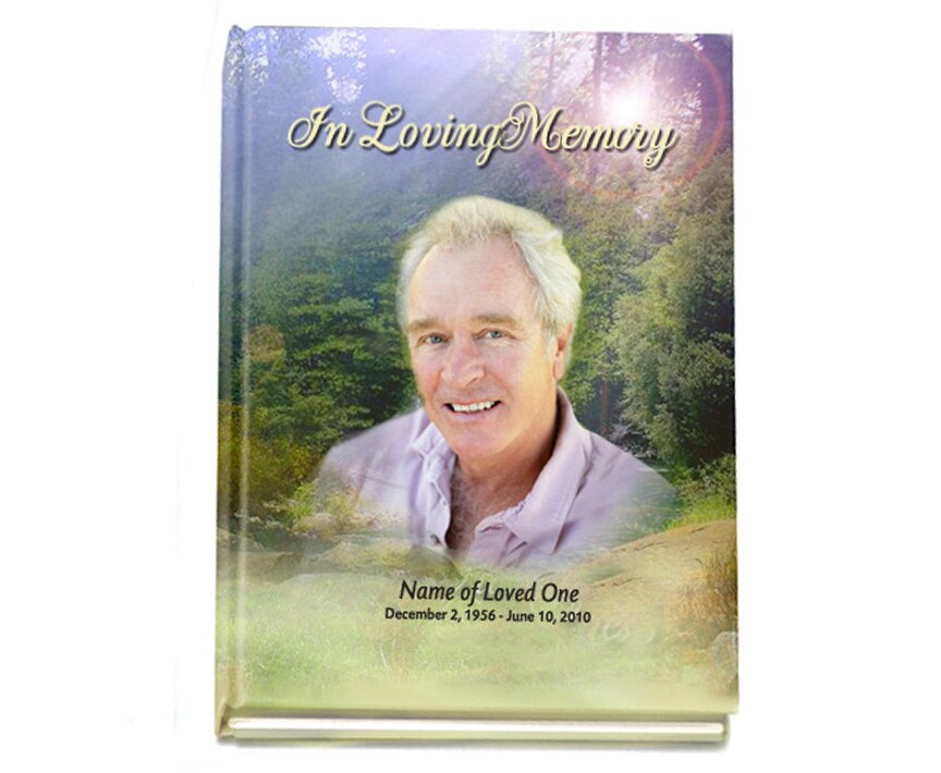 Serenity Perfect Bind Memorial Funeral Guest Book.