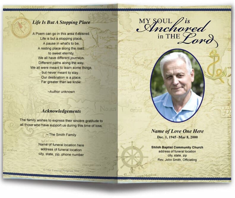Old World Funeral Program Template.