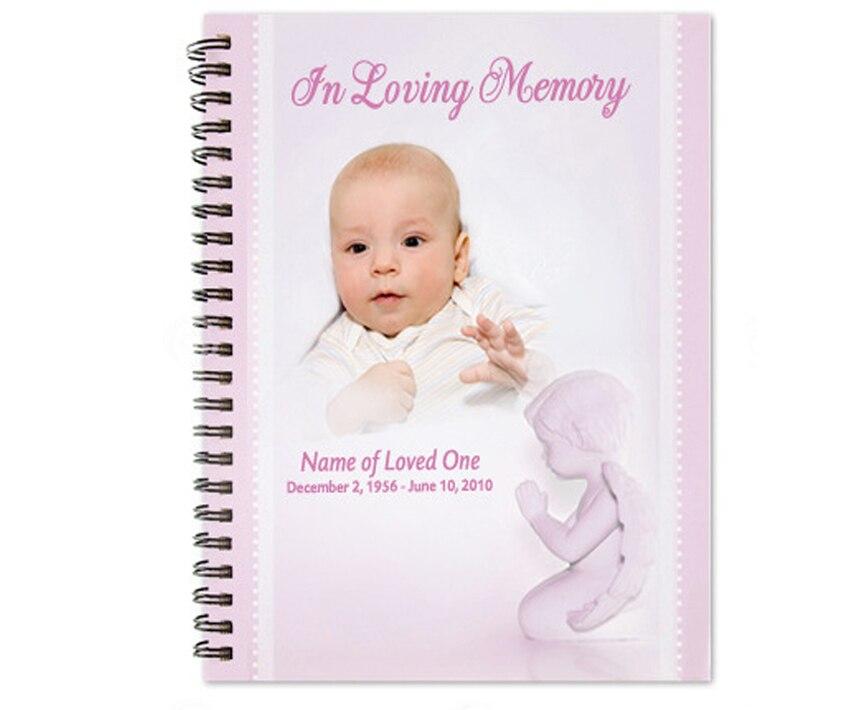 Angelo Spiral Wire Bind Memorial Funeral Guest Book.