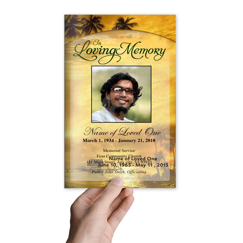 Island Funeral Program Template.