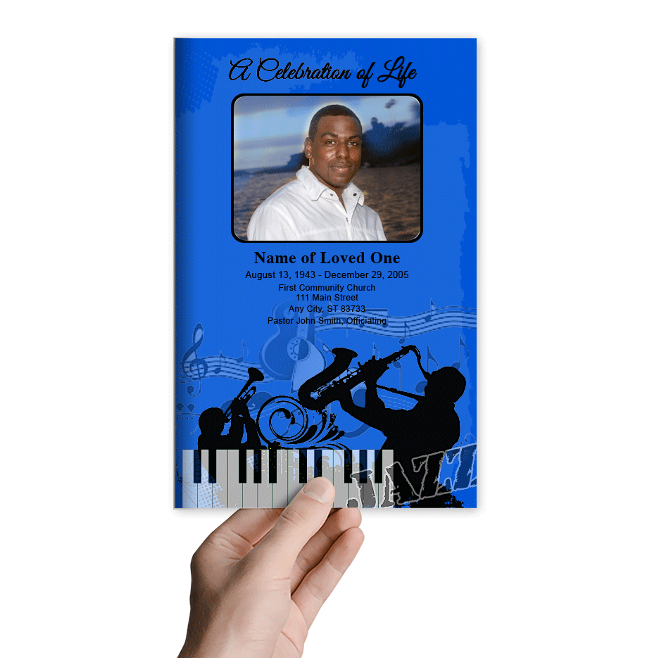 Jazz Funeral Program Template.