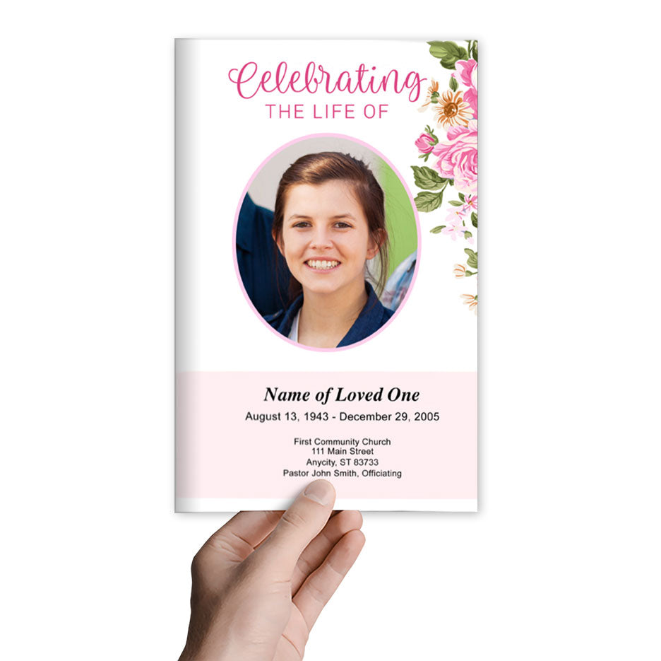 July Funeral Program Template.