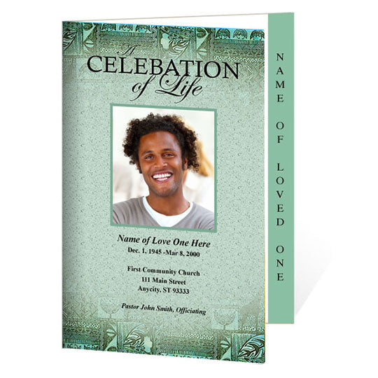 Kwanzaa 4-Sided Graduated Funeral Program Template.