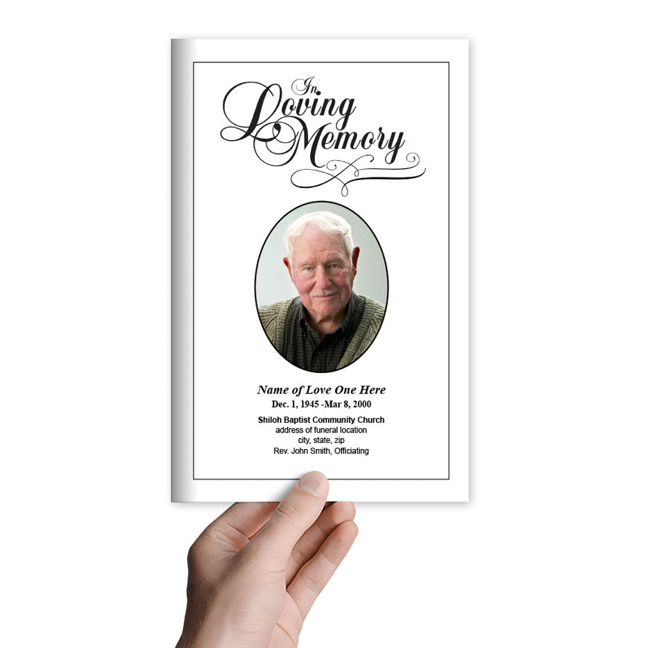 Loving Funeral Program Template.