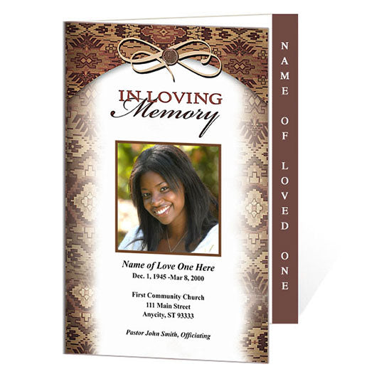 Messenger 4-Sided Graduated Funeral Program Template.