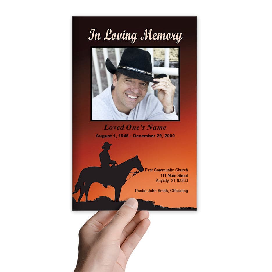 Mustang Funeral Program Template.