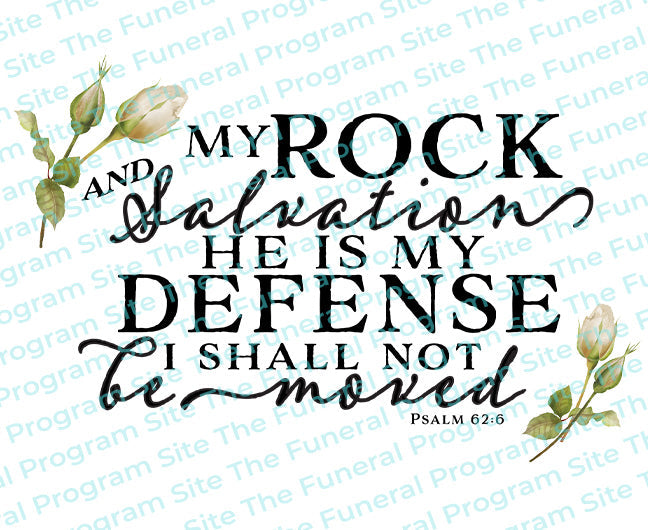 My Rock And My Salvation Funeral Bible Verses Word Art – Funeral