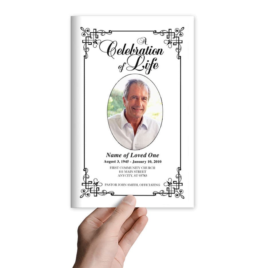 Ornate Funeral Program Template.