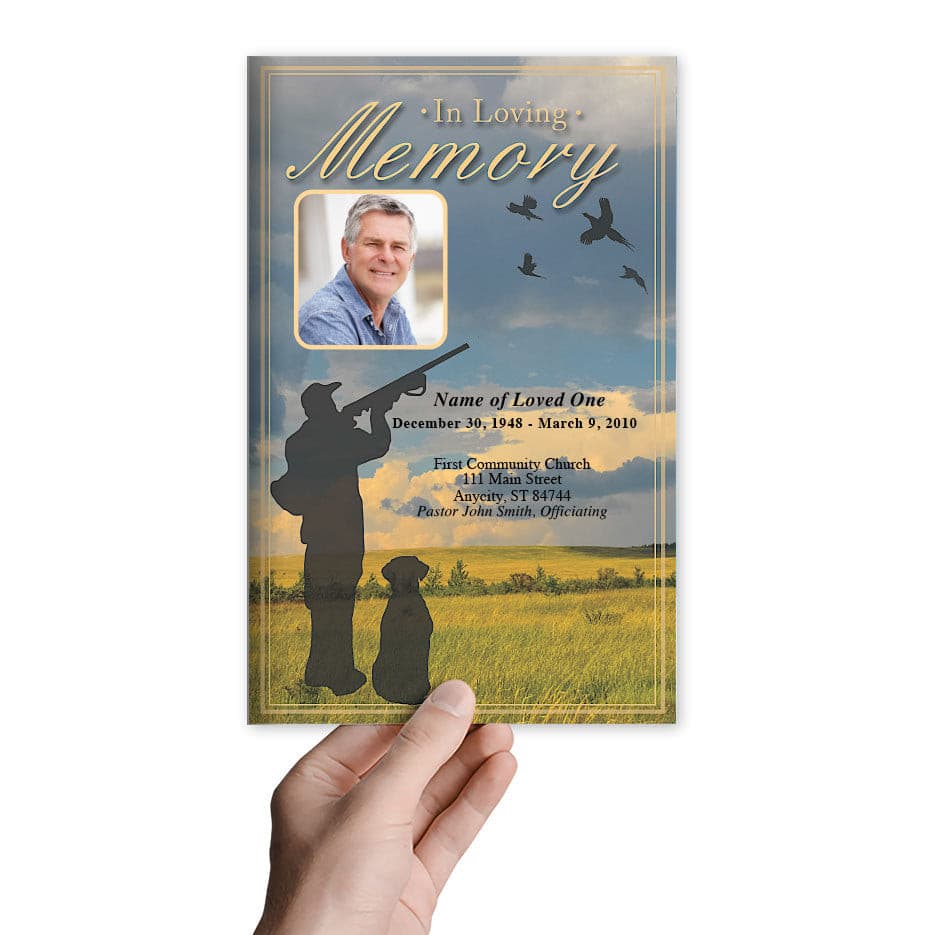 Pheasant Funeral Program Template.
