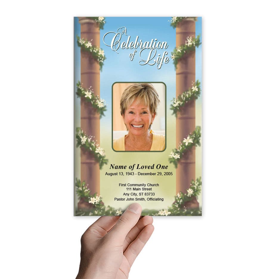 Pillars Funeral Program Template.