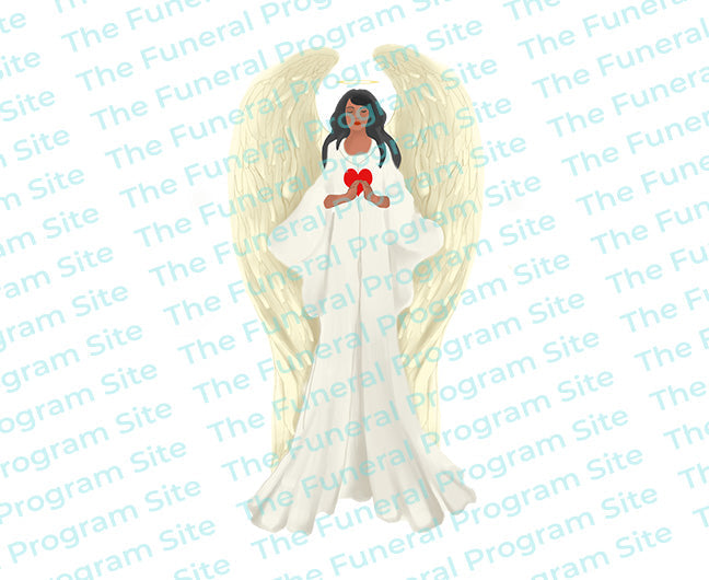 Prayerful Angel Funeral Clip Art.