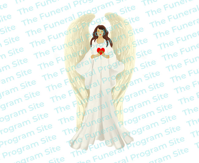 Prayerful Angel Funeral Clip Art.