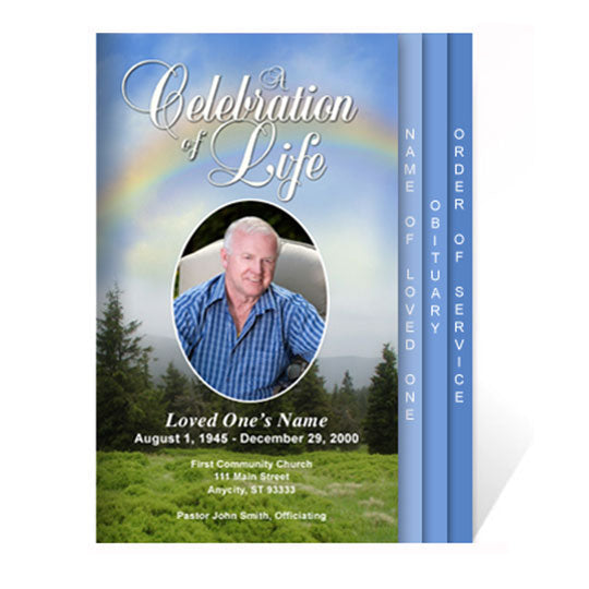 Promise 8-Sided Funeral Graduated Program Template.