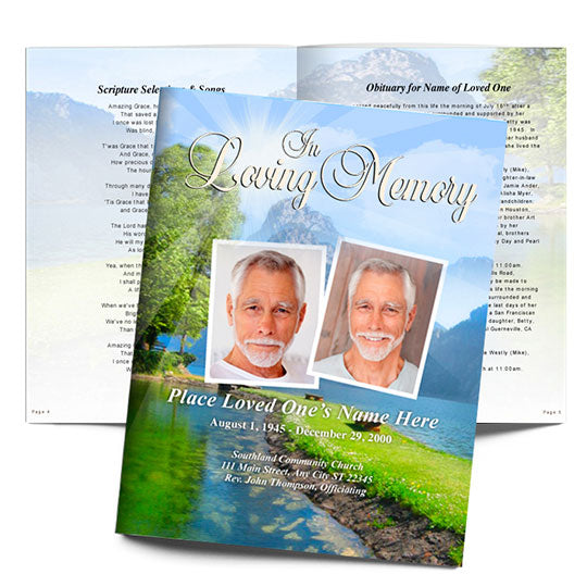 Reflection Funeral Booklet Template.