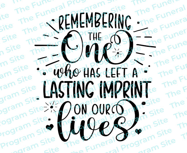 Remembering The One Sympathy Message Word Art.