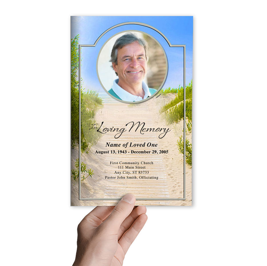 Sandunes Funeral Program Template.