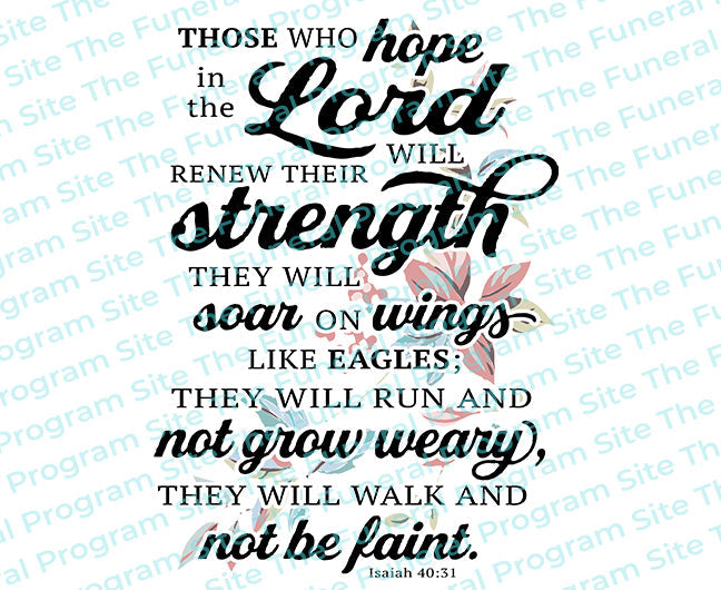 Hope In The LORD Bible Verse Word Art.