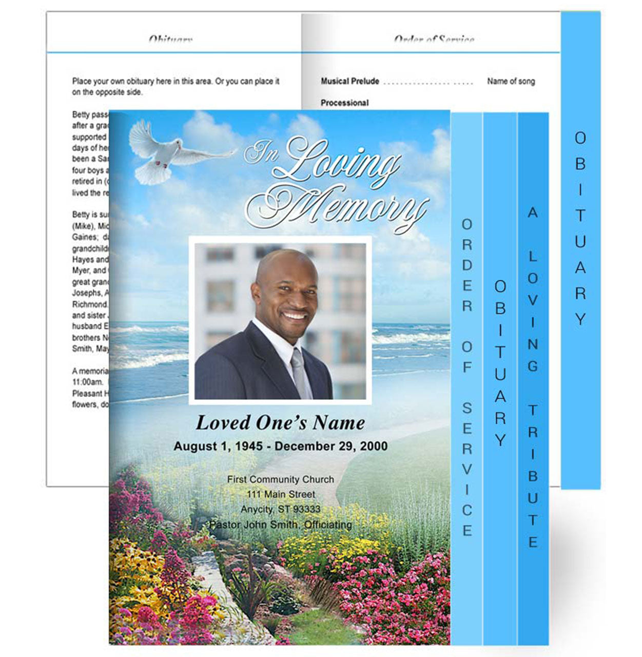 Unforgettable 8-Sided Graduated Program Template – Funeral Program-Site ...