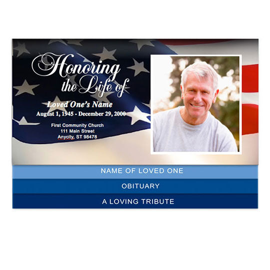 US Flag 8-Sided Graduated Bottom Fold Template.
