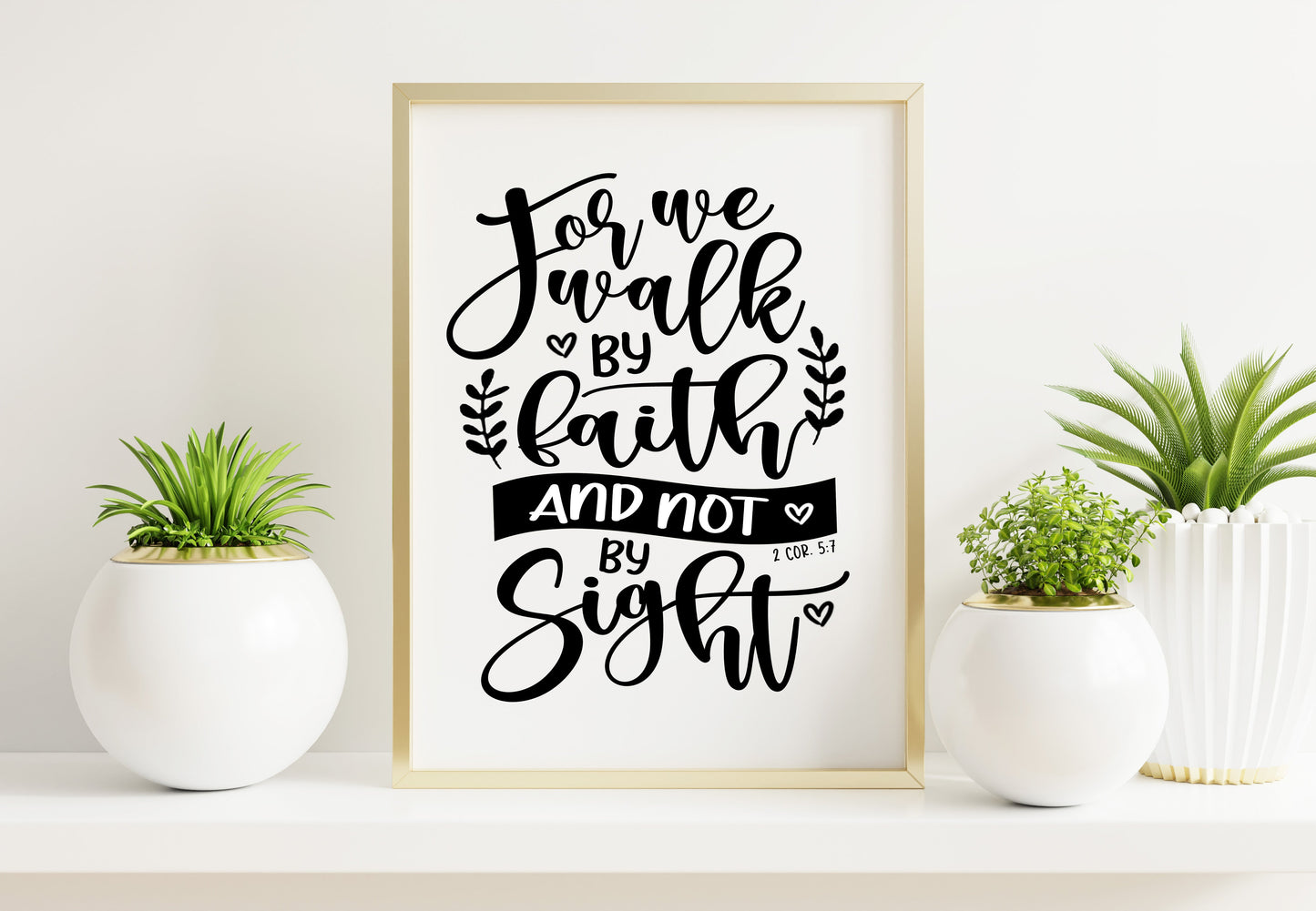 Walk By Faith Bible Verse Word Art.