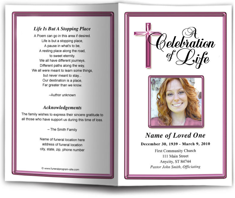 Embassy Funeral Program Template.