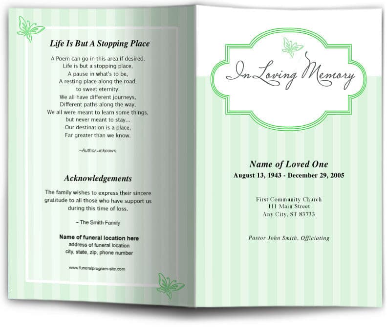 Embrace Funeral Program Template.