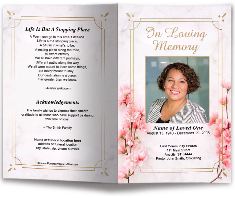 Reminisce Funeral Program Template.