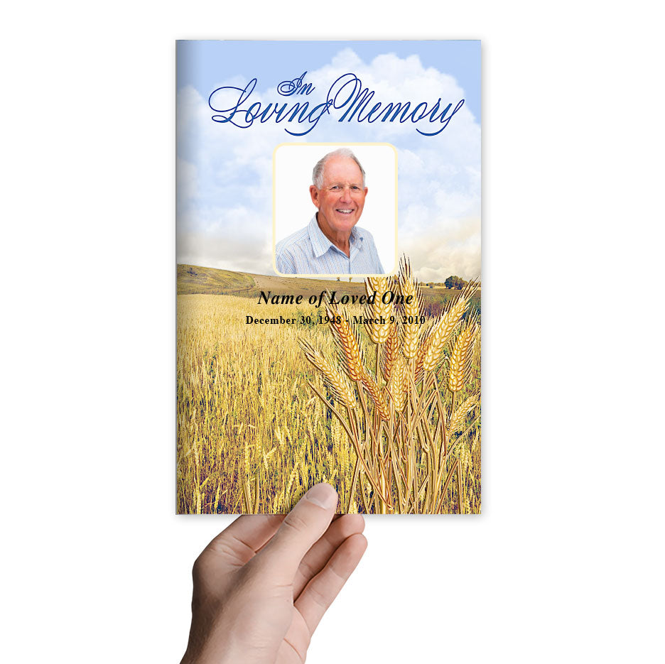Wheat Funeral Program Template.