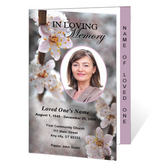 Winter 4-Sided Graduated Funeral Program Template.