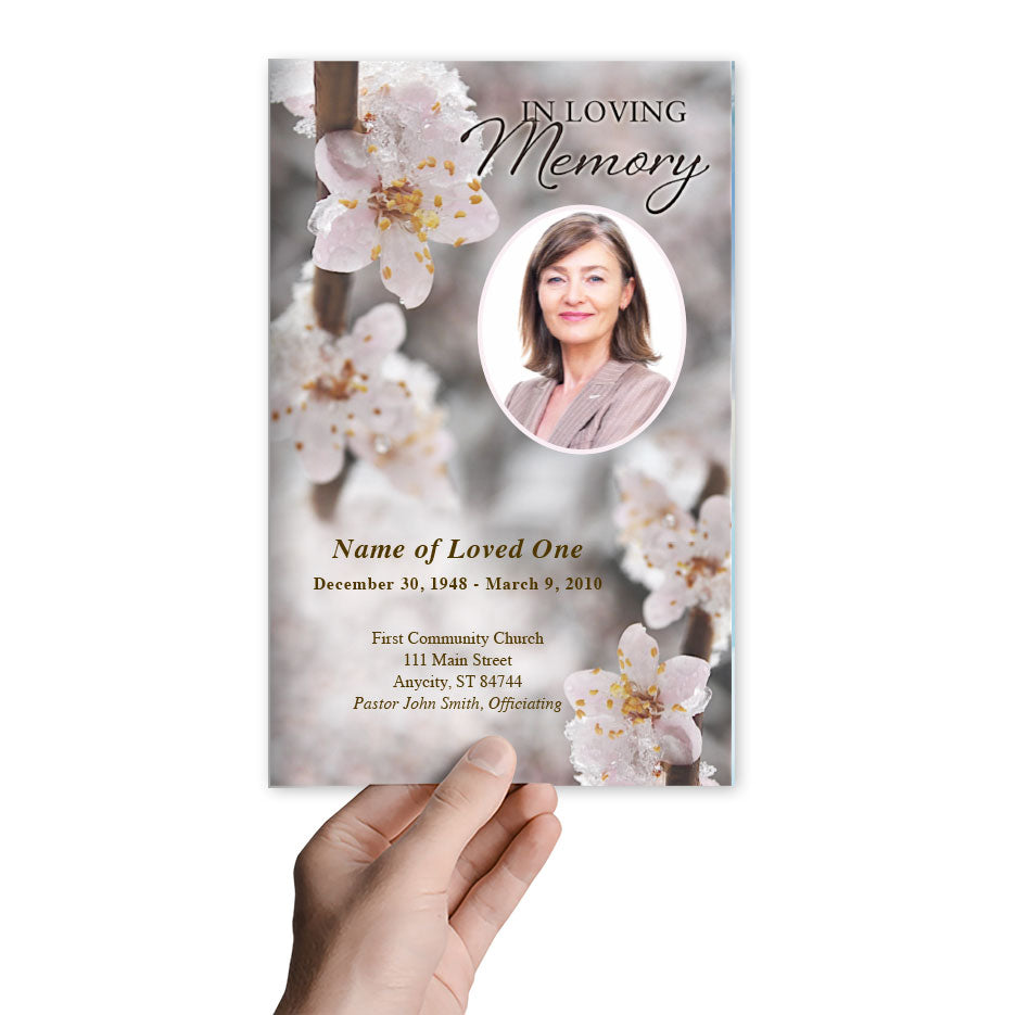 Winter Funeral Program Template.