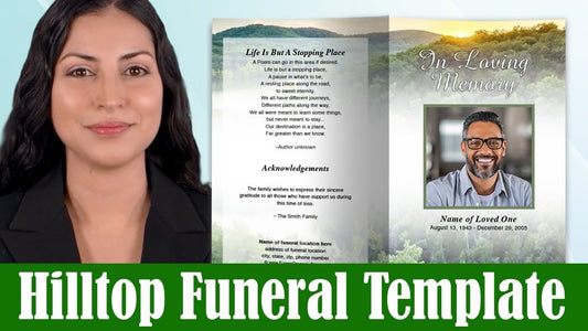Funeral Program Template "Hilltop" Design - Funeral Program-Site Funeral Programs & Templates